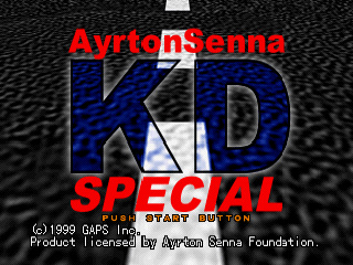 Ayrton Senna Kart Duel title screen for Playstation
